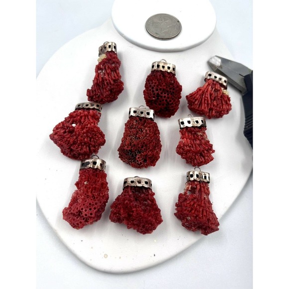 COPY - Natural Red Pipe Coral Pendant 925 Starling Silver Cape Buyer Will Get 1… - Picture 2 of 9